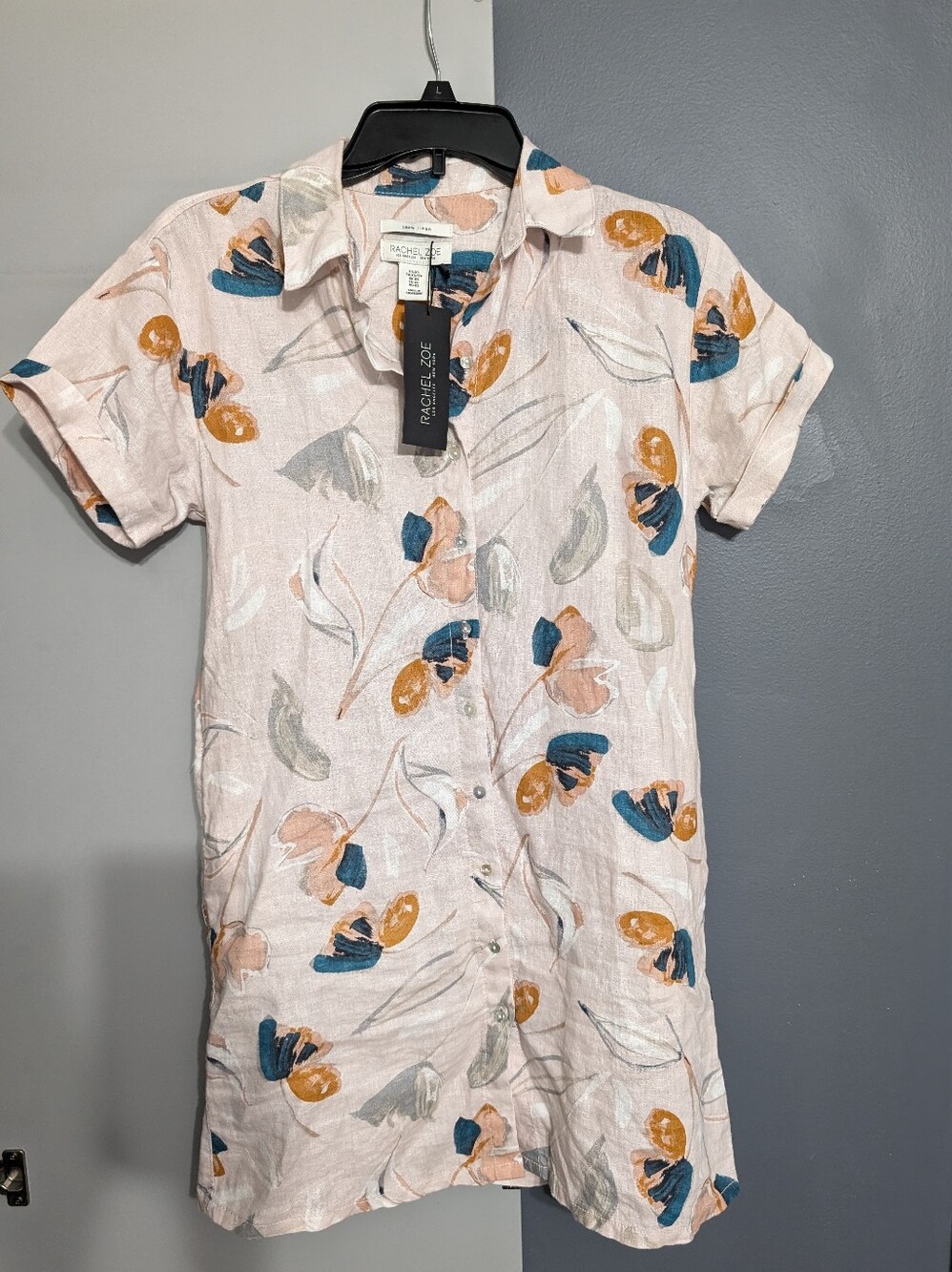 NWT Rachel Zoe 100% linen Shirt Dress